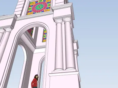 classical clock tower design 3D model