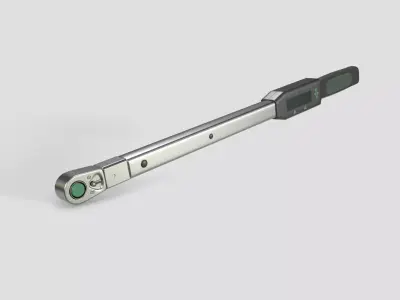 Torque wrench with quick release head Low-poly 3D model