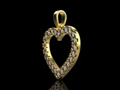 heart pendant model 690 3D print model