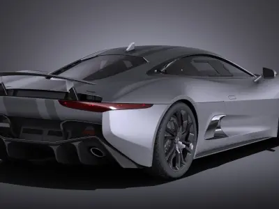 Jaguar C-X75 2017 VRAY 3D model