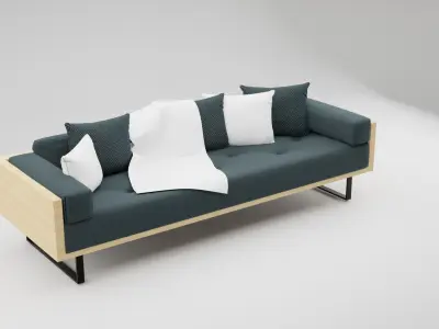 Reclaimed Wood Sofa Low-poly 3D model