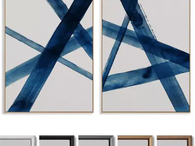 Abstract Painting Frame set 3D model 274