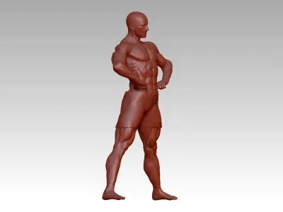 bodybuilding fitness man statue 3D print model