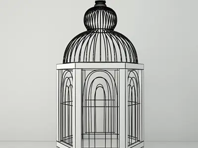 Hexi Decorative Cage by ZARA HOME 3D model