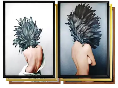 Art Frams 7- Girl With Feather By 3 Frams 3D model