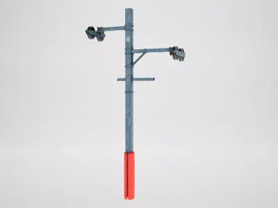 Ski lift pole rod Low-poly 3D model