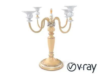 Elegant Silver Candelabra 3D Model Pack Low-poly 3D model