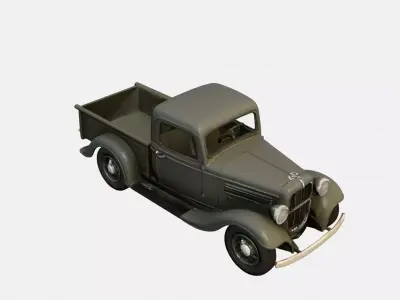 1930s Vintage Pickup Truck Model Early Classic Utility Vehicle 3D model