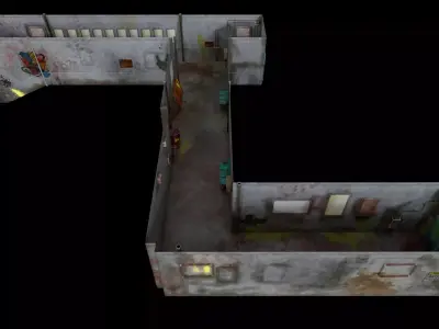 Old Corridor Level 0  Low-poly 3D model