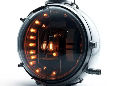 Steampunk Industrial Lamp Model Pack Low-poly 3D model