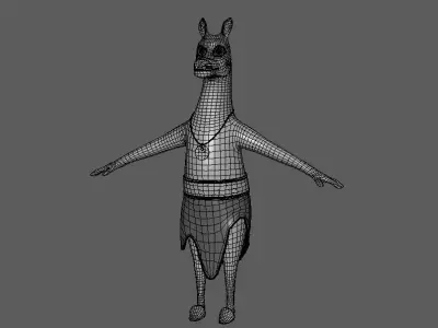 Cartoon Donkey- base mesh Low-poly 3D model