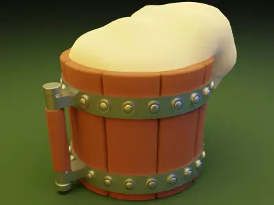 Beer cup 3D model  Low-poly 3D model