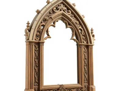 Gothic Arch Window Frame Model Pack Low-poly 3D model