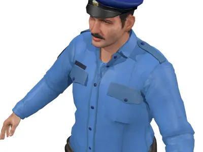 Police Man - Cop Rig  3D model