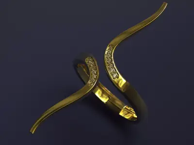 Contemporary Open Statement Ring  3D print model