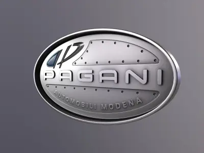 Emblem Pagani logo Low-poly 3D model