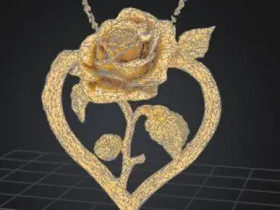 Golden Blossom Heart 3D print model