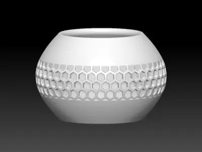 HM Honeycomb Flower Pot 002 3D print model
