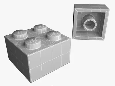Lego Bricks 2x2 3D model