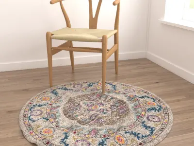 Round Rug Set 183 3D model