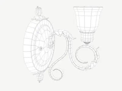 Antique Wall Lamp Low-poly 3D model