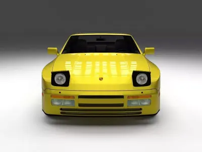 Porsche 944 Cabriolet with interior 3D model