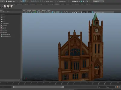 Guildhall - Derry City  Strabane with texture Low-poly 3D model