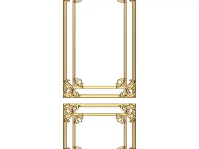 Boiserie Carved Decoration Panel 014 Low-poly 3D model