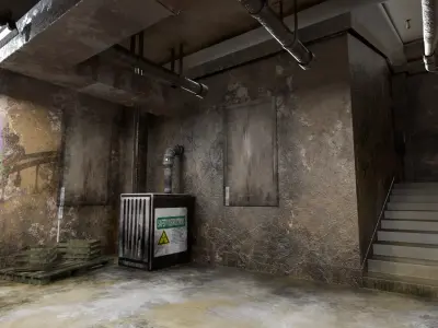 The old  Horror Room  9 Low-poly 3D model