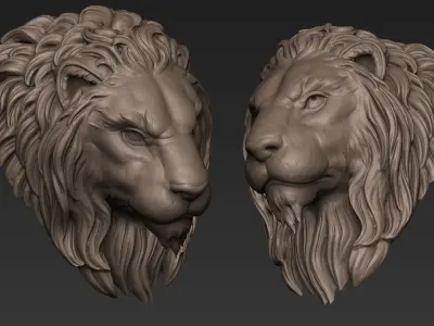 Lion Head Sculpt 3D model