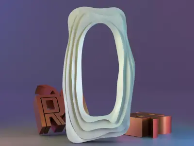 Modern Flow Mirror Frame 3D print model