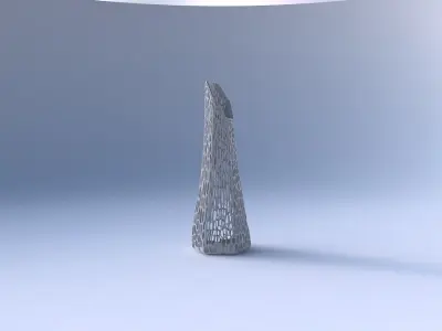 Vase top bent hexagon with dense organic lattice 2 3D print model