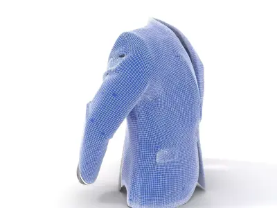 Plaid Gray Suit Jacket model pack Low-poly 3D model