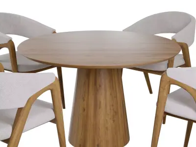 Dining set chair table 3D model