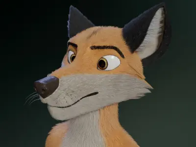Hassun Anthro Fox 3D model