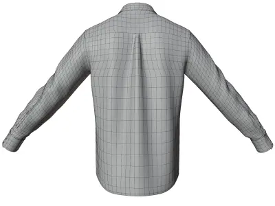 Men Long-Sleeve Button Up Shirt Low-poly 3D model
