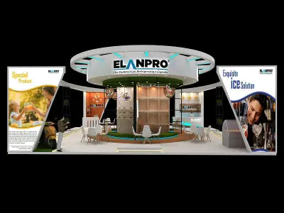 12 mtr x 12mtr Exhibition stand 4side open 3D print model