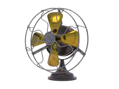 Vintage Electric Desk Fan 3D model