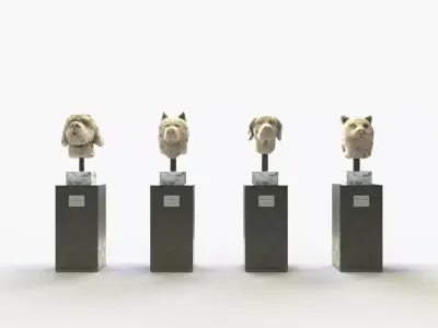 Sculpture pet collection Low-poly 3D model