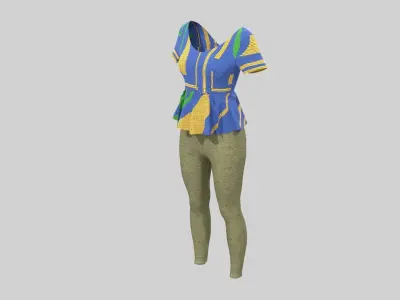 Blouse with Leggings 3D model