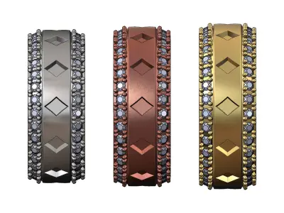 Playing cards diamond sides cigar band US sizes 7 8 9 3D print model