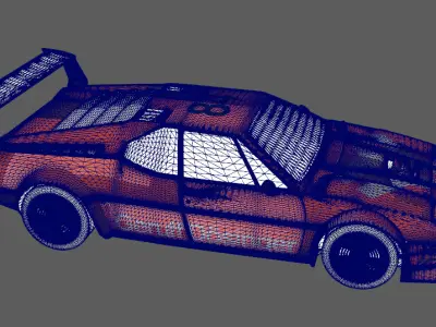 Realistic car racing Low-poly 3D model