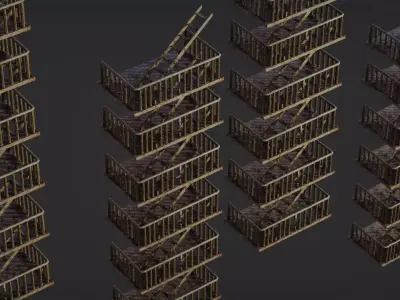 Cityscape Exterior Props Free low-poly 3D model