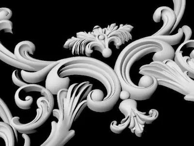 Central decor ornament for furniture 3D model 924
