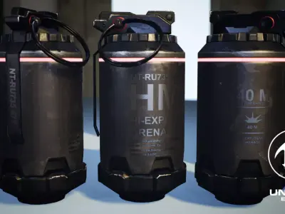 Unreal Engine Ready - SciFi Grenade Low-poly 3D model