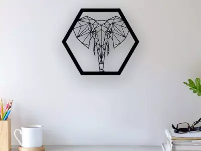 Elephant Wall Art 3D print model buy