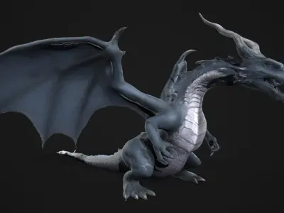 Low Poly Dragon Model - Multiple Texture Variants and Formats Low-poly 3D model