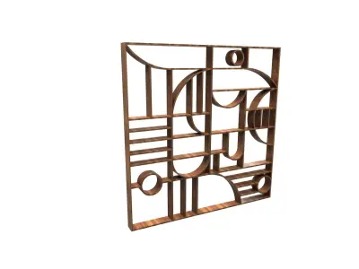 3D Decorative Partition Wood 3D model