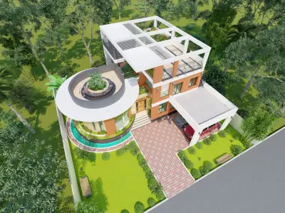 6-Bed room Luxurious duplex house  3D model