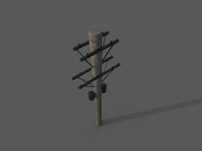 Power Pole 3D model Low-poly 3D model